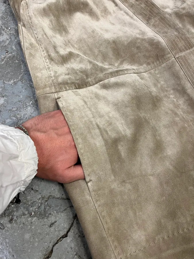 SS2009 Gianfranco Ferré Beige Suede Vest Dress OikWjzt 5