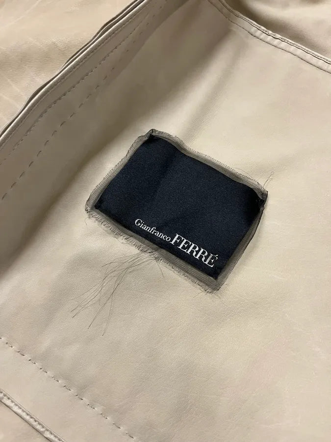 SS2009 Gianfranco Ferré Beige Suede Vest Dress OikWjzt 7