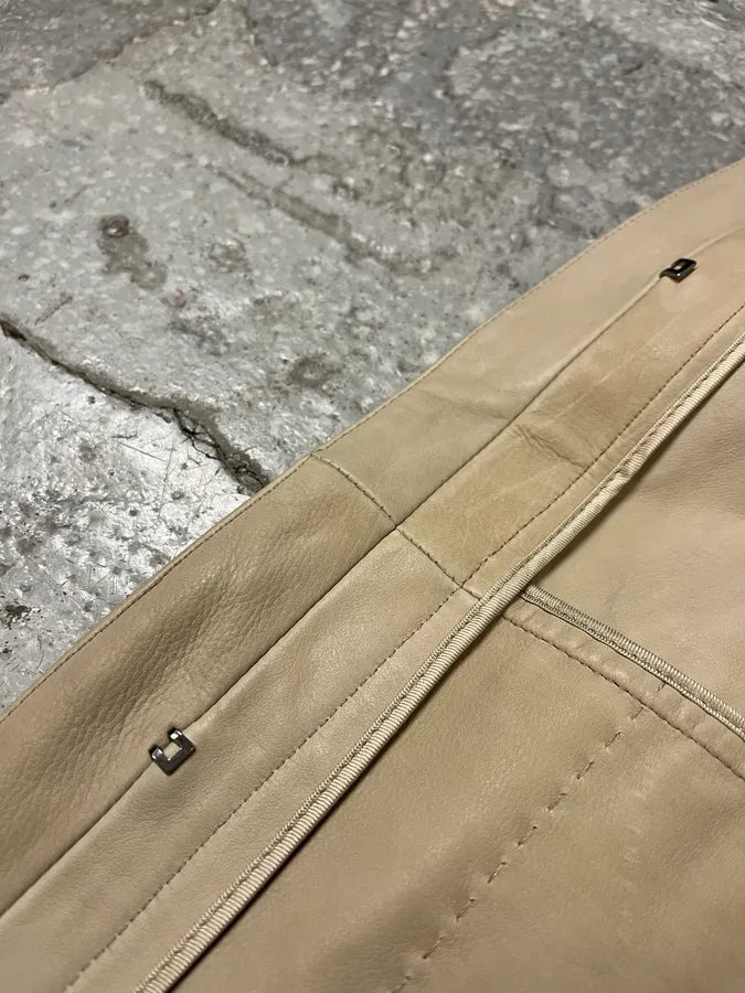 SS2009 Gianfranco Ferré Beige Suede Vest Dress OikWjzt 8