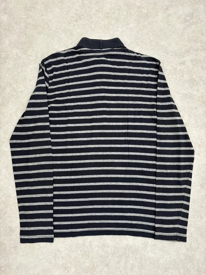SS2009 Givenchy Grey & Black Striped Mao Polo Longsleeves usMkxrg 5
