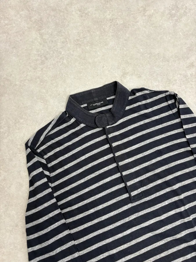 SS2009 Givenchy Grey & Black Striped Mao Polo Longsleeves usMkxrg 4