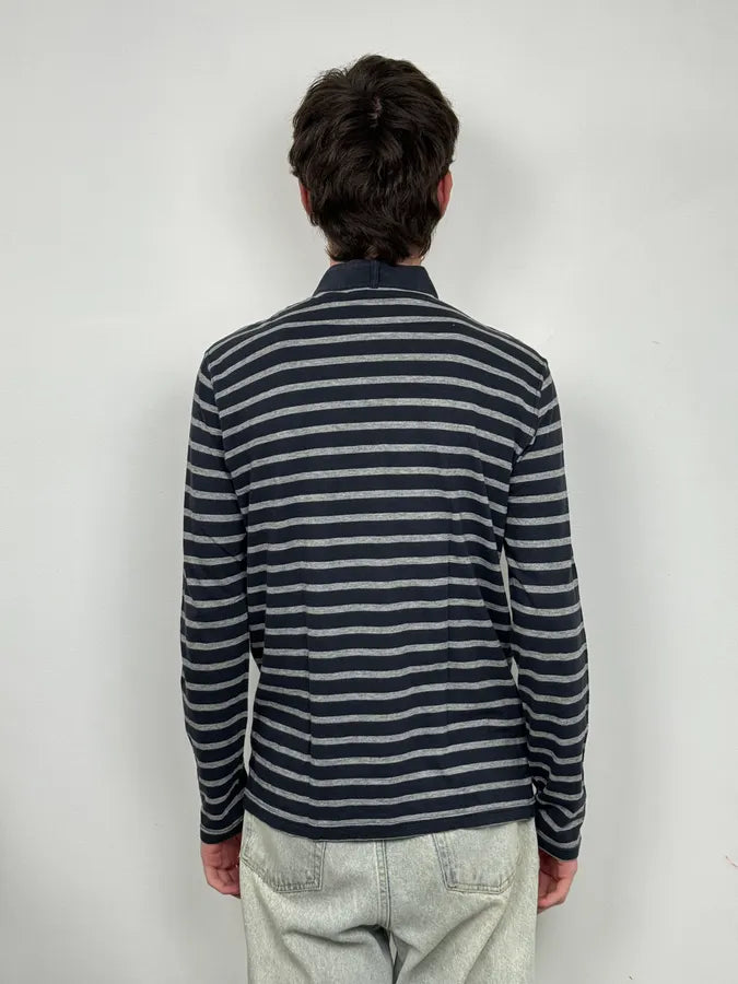 SS2009 Givenchy Grey & Black Striped Mao Polo Longsleeves usMkxrg 2