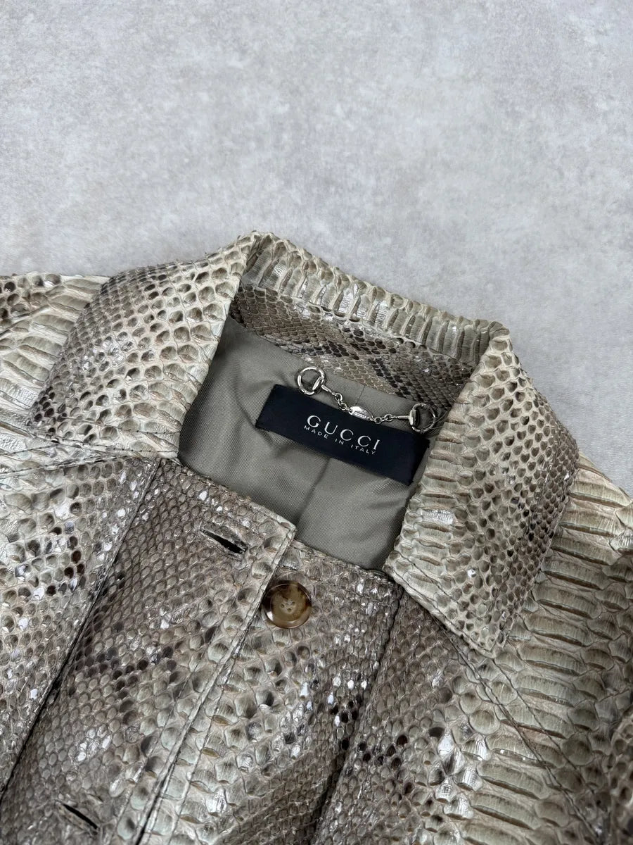 SS2009 Gucci Beige Python Leather Jacket by Frida Giannini TUFpZUS 15