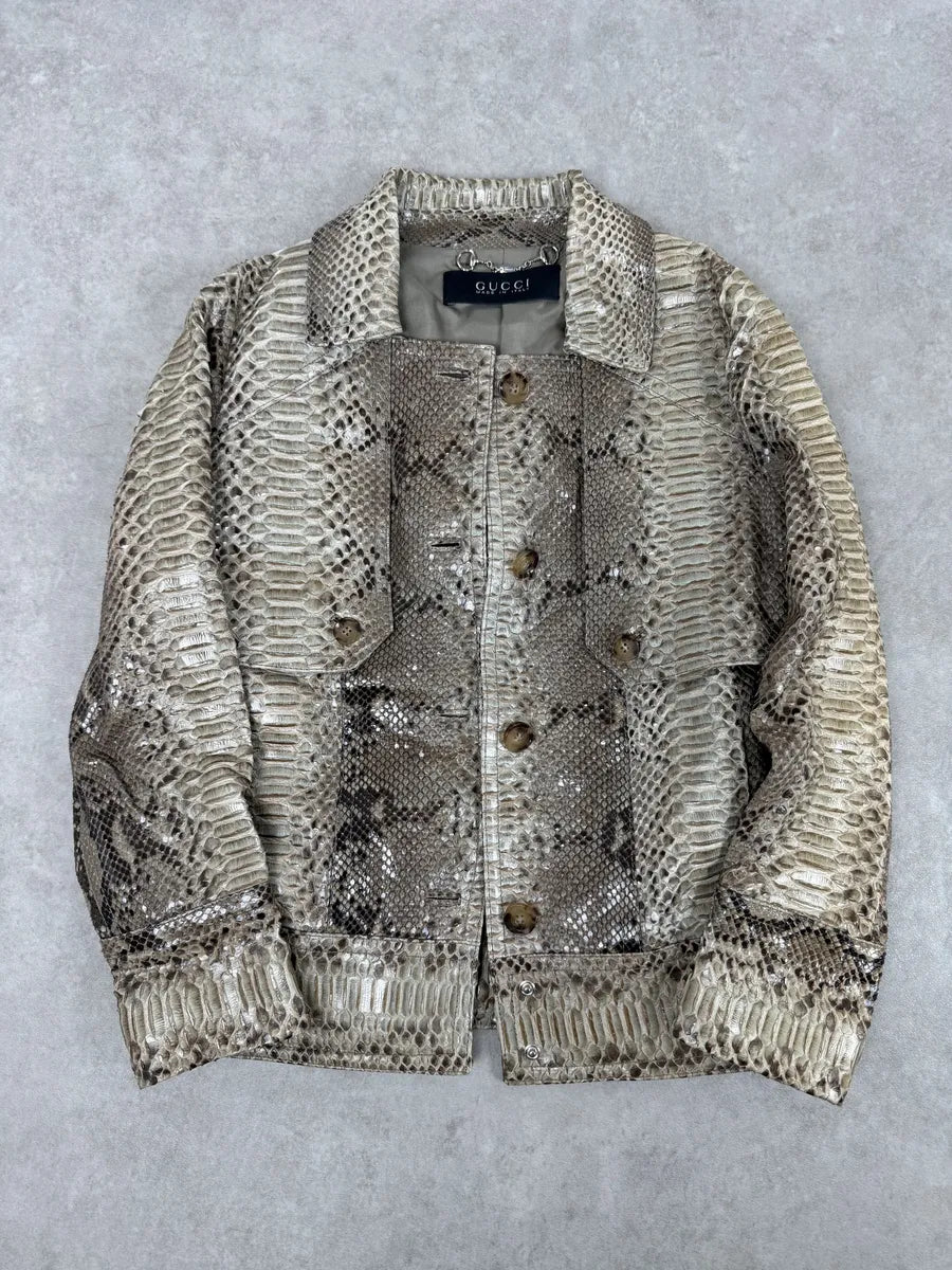 SS2009 Gucci Beige Python Leather Jacket by Frida Giannini TUFpZUS 4