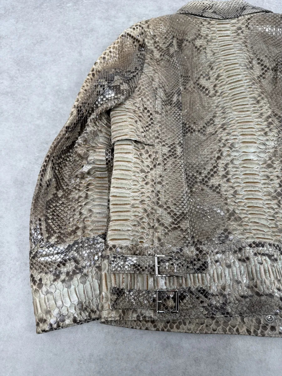 SS2009 Gucci Beige Python Leather Jacket by Frida Giannini TUFpZUS 6