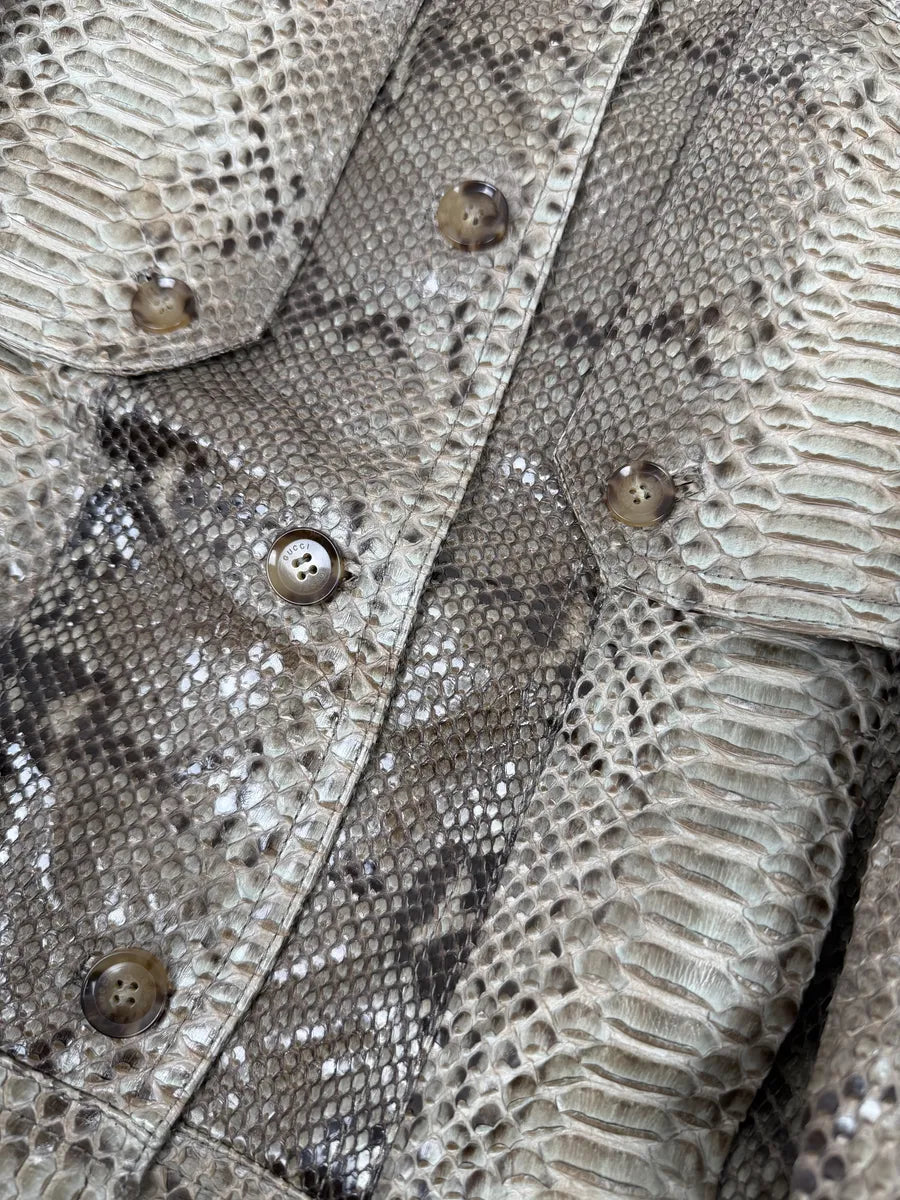 SS2009 Gucci Beige Python Leather Jacket by Frida Giannini TUFpZUS 9