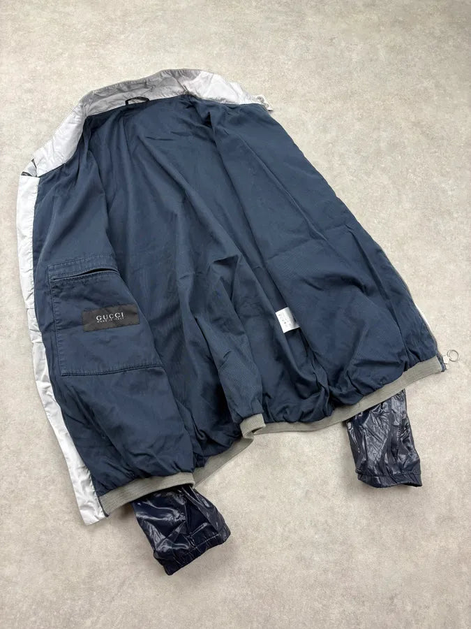 SS2010 Gucci Black & Grey Nylon Windbreaker Jacket by Frida Giannini zQqtetN 7