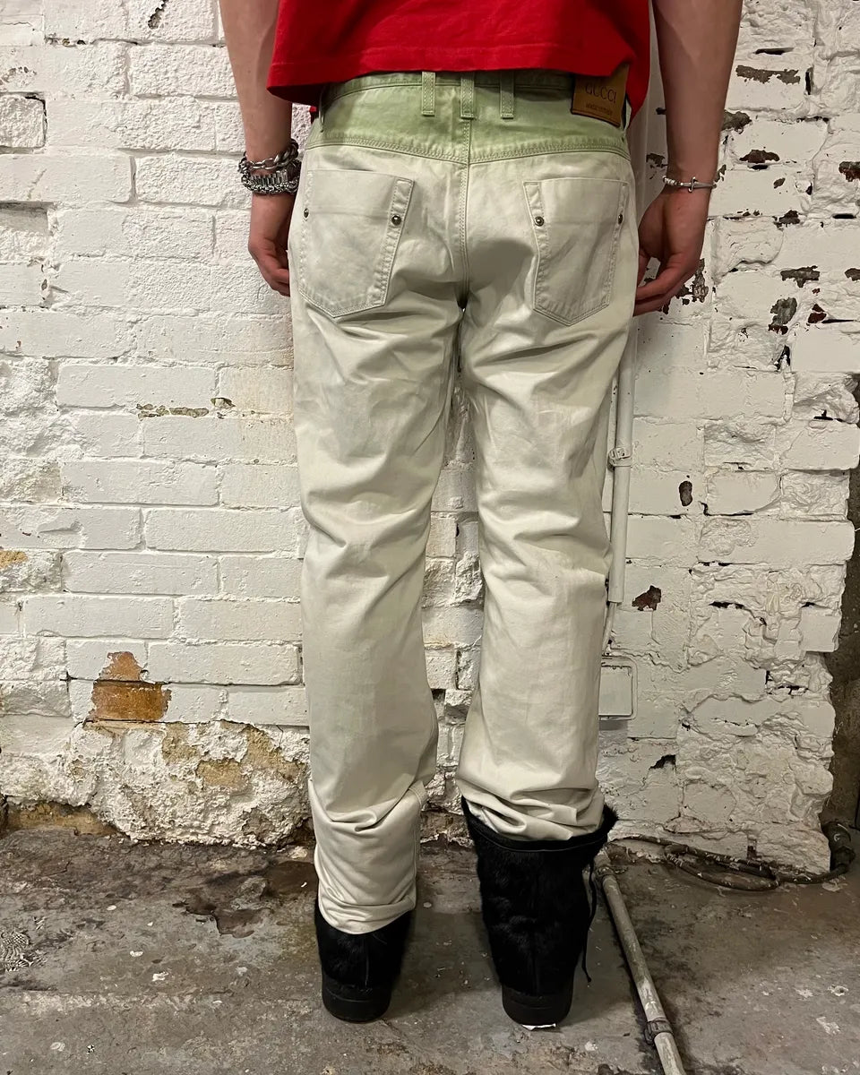 SS2009 Gucci Gradient White & Green Pants mLSDdDQ 3