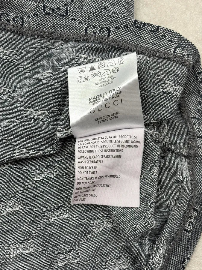 SS2009 Gucci Grey Monogram Contrast Collar Polo by Frida Giannini DhQmXvO 9