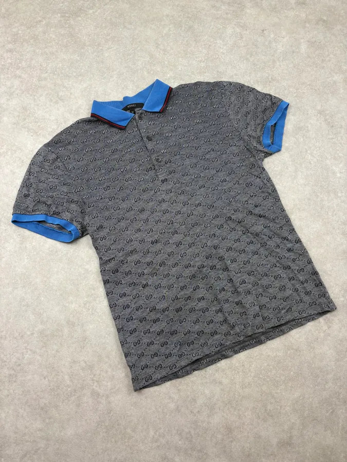 SS2009 Gucci Grey Monogram Contrast Collar Polo by Frida Giannini DhQmXvO 3