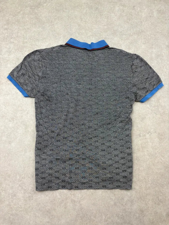 SS2009 Gucci Grey Monogram Contrast Collar Polo by Frida Giannini DhQmXvO 5
