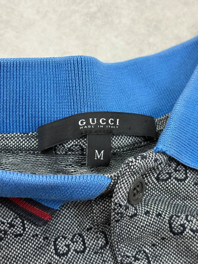SS2009 Gucci Grey Monogram Contrast Collar Polo by Frida Giannini DhQmXvO 7