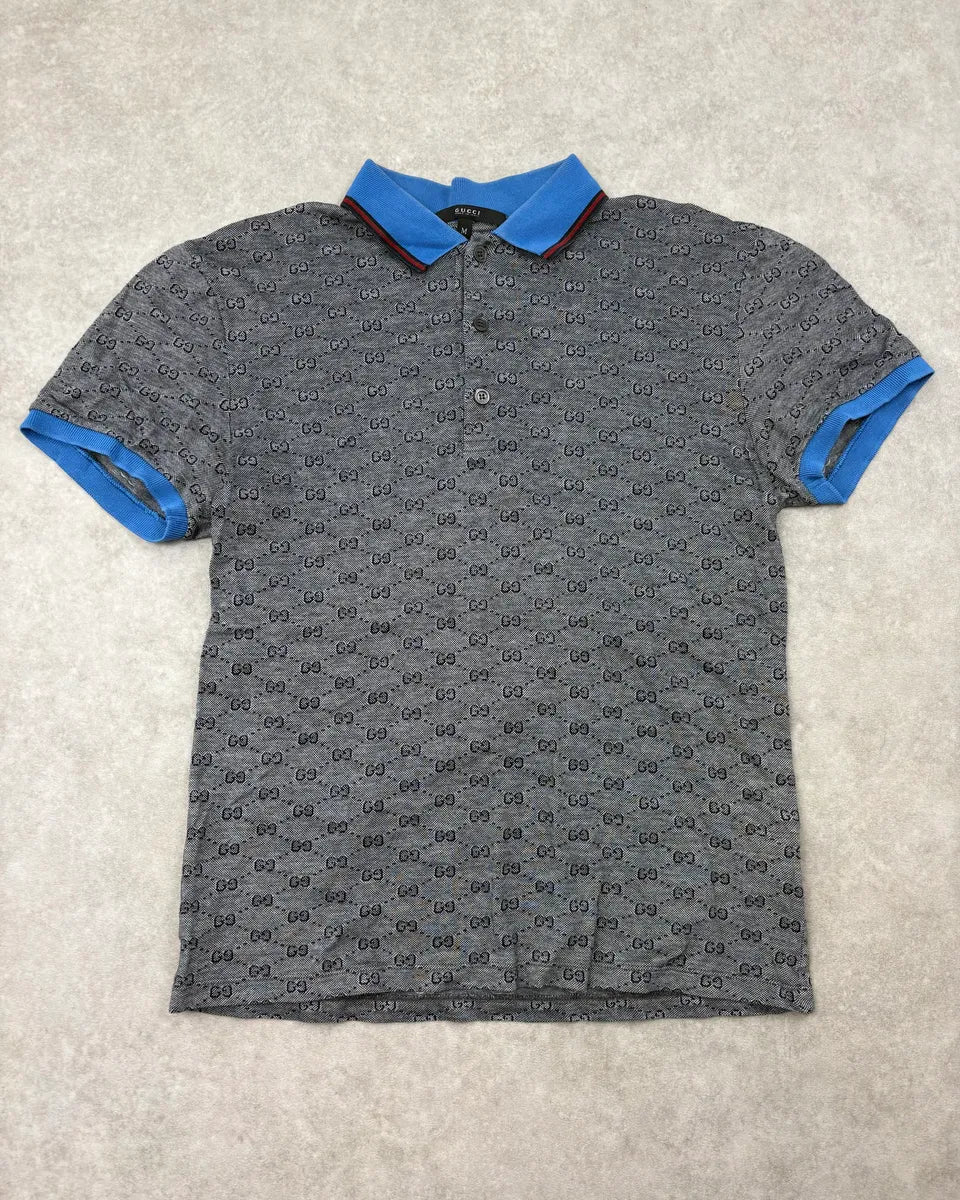SS2009 Gucci Grey Monogram Contrast Collar Polo by Frida Giannini DhQmXvO 0