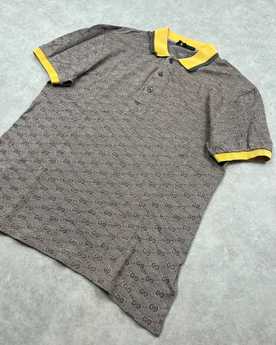 SS2009 Gucci Grey Monogram Yellow Collar Polo by Frida Giannini OTzGZnI 3