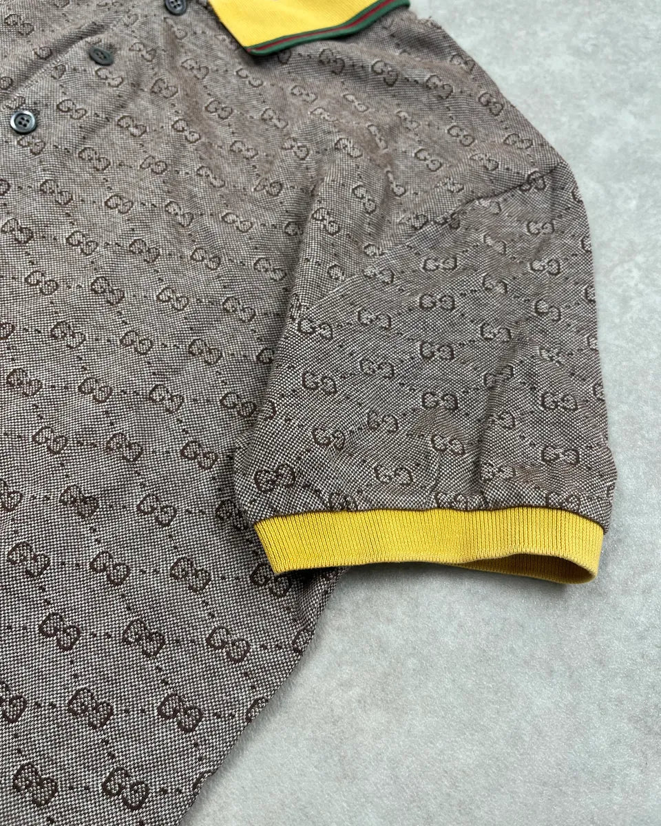 SS2009 Gucci Grey Monogram Yellow Collar Polo by Frida Giannini OTzGZnI 5