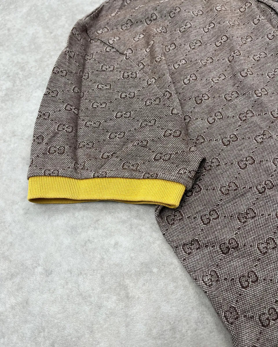 SS2009 Gucci Grey Monogram Yellow Collar Polo by Frida Giannini OTzGZnI 6