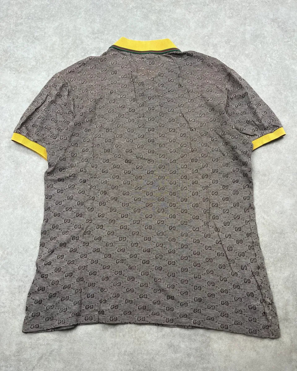 SS2009 Gucci Grey Monogram Yellow Collar Polo by Frida Giannini OTzGZnI 8