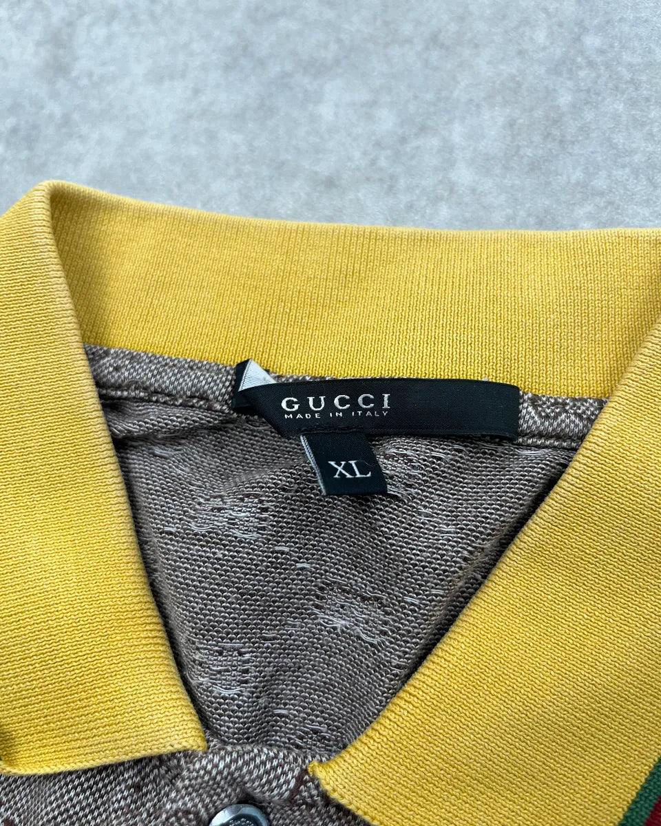 SS2009 Gucci Grey Monogram Yellow Collar Polo by Frida Giannini OTzGZnI 9