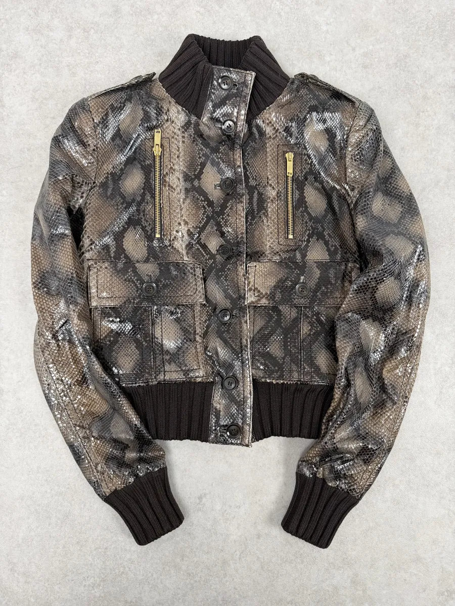 SS2009 Gucci Madonna Python Leather Jacket by Frida Giannini ZqpMfDt 0