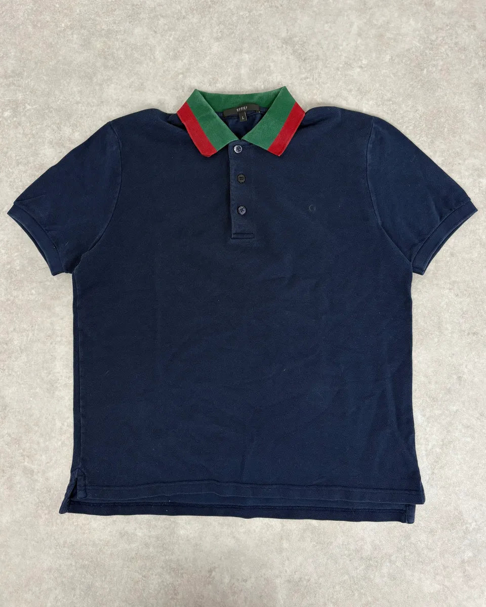 SS2009 Gucci Navy Classical Polo Shirt kfnTBBh 0