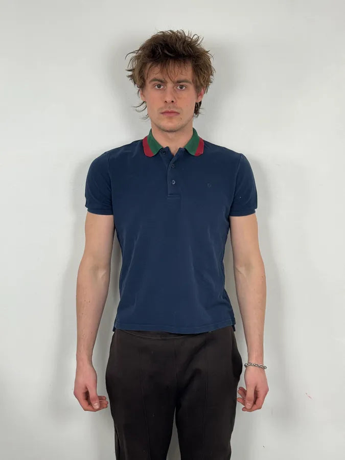 SS2009 Gucci Navy Classical Polo Shirt kfnTBBh 1