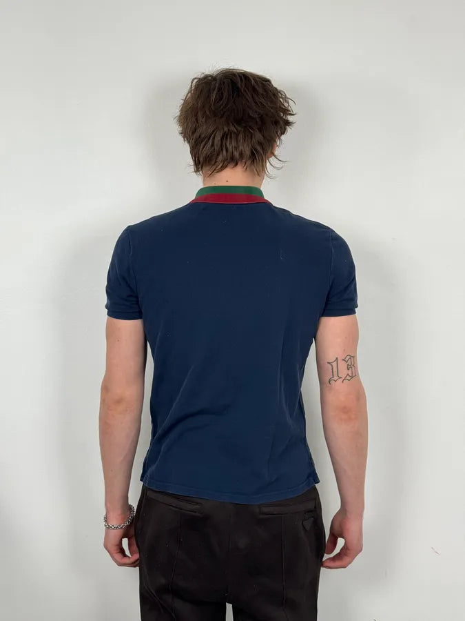 SS2009 Gucci Navy Classical Polo Shirt kfnTBBh 2