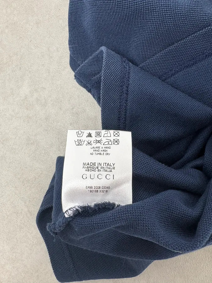 SS2009 Gucci Navy Classical Polo Shirt kfnTBBh 6