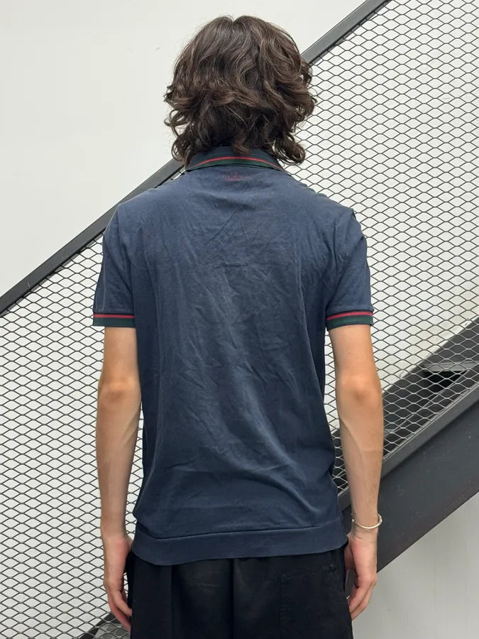 SS2009 Gucci Navy Contrast Striped Collar Polo pchZxSe 2
