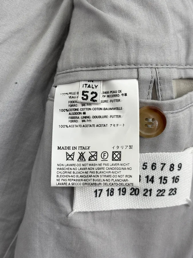 SS2009 Maison Martin Margiela Cream Leather 5-Zip Leather Jacket vWcHOer 11