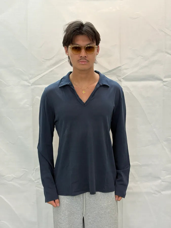 SS2009 Maison Martin Margiela Navy Longsleeve Polo tvMUEzy 1