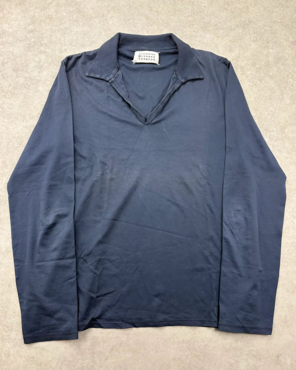 SS2009 Maison Martin Margiela Navy Longsleeve Polo tvMUEzy 0