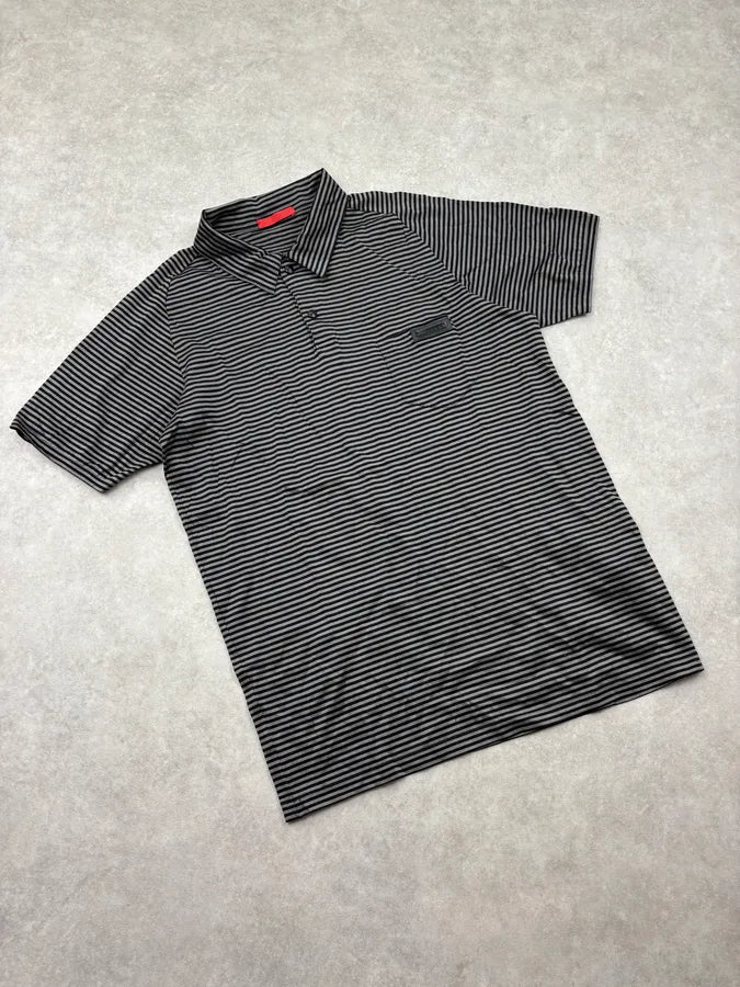 SS2009 Prada Black Black & Grey Striped Polo foHlmhT 3