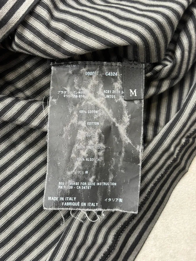 SS2009 Prada Black Black & Grey Striped Polo foHlmhT 8