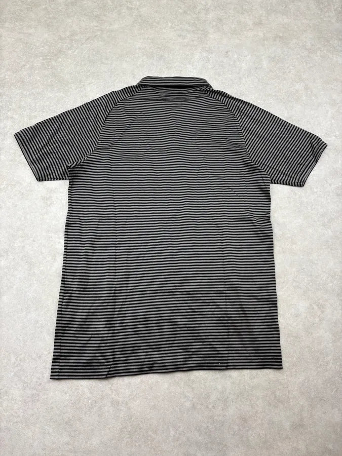 SS2009 Prada Black Black & Grey Striped Polo foHlmhT 5
