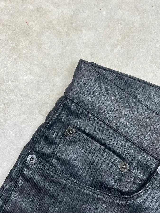 SS2009 Prada Black Waxed Denim Shorts rlMwxWr 12