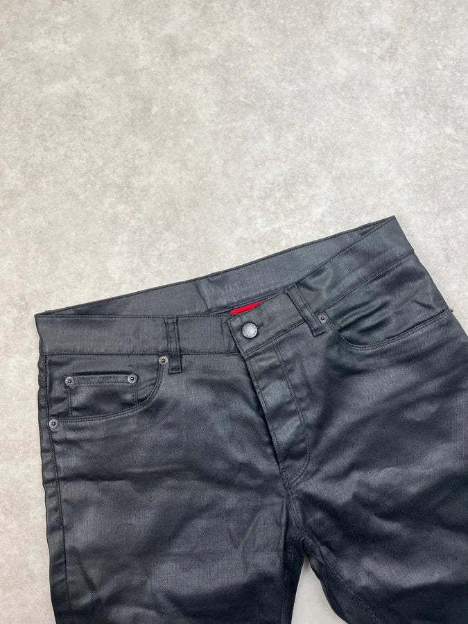 SS2009 Prada Black Waxed Denim Shorts rlMwxWr 4
