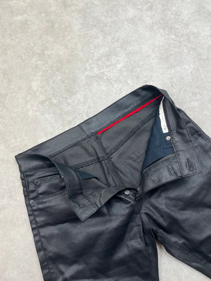 SS2009 Prada Black Waxed Denim Shorts rlMwxWr 8