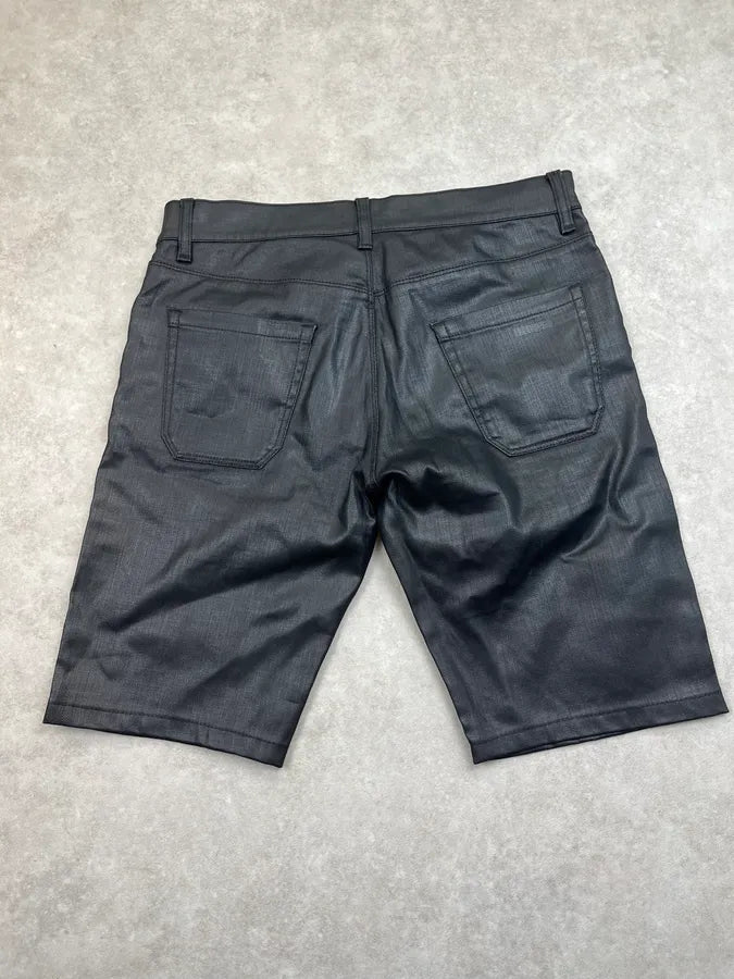 SS2009 Prada Black Waxed Denim Shorts rlMwxWr 7