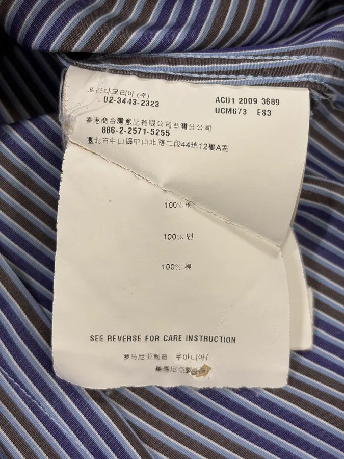 SS2009 Prada Blue & Brown Striped Classy Shirt IhUEEaK 6