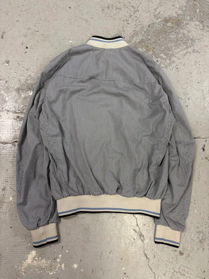 SS2009 Prada Blue Chic Squared Light Bomber Jacket (M) KkqHhxJ 5