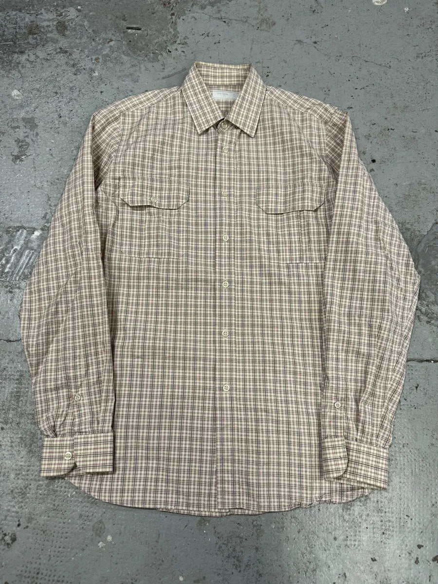 SS2009 Prada Checkered Light Red & White Shirt TLZZref 0