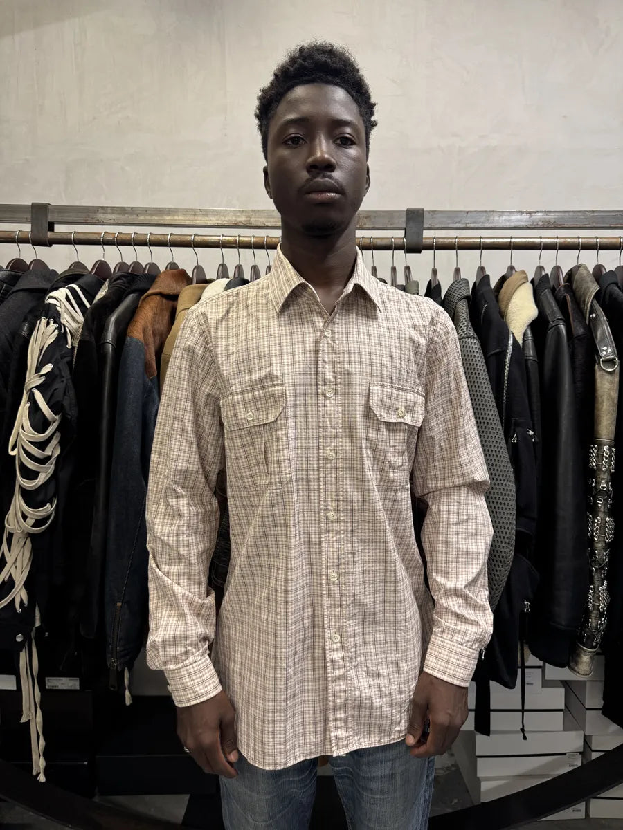 SS2009 Prada Checkered Light Red & White Shirt TLZZref 1