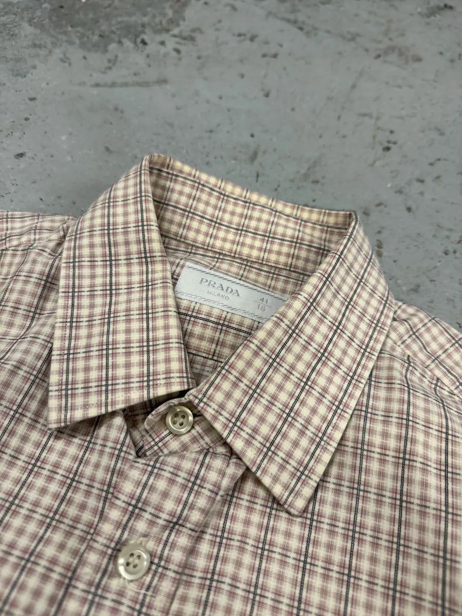 SS2009 Prada Checkered Light Red & White Shirt TLZZref 10