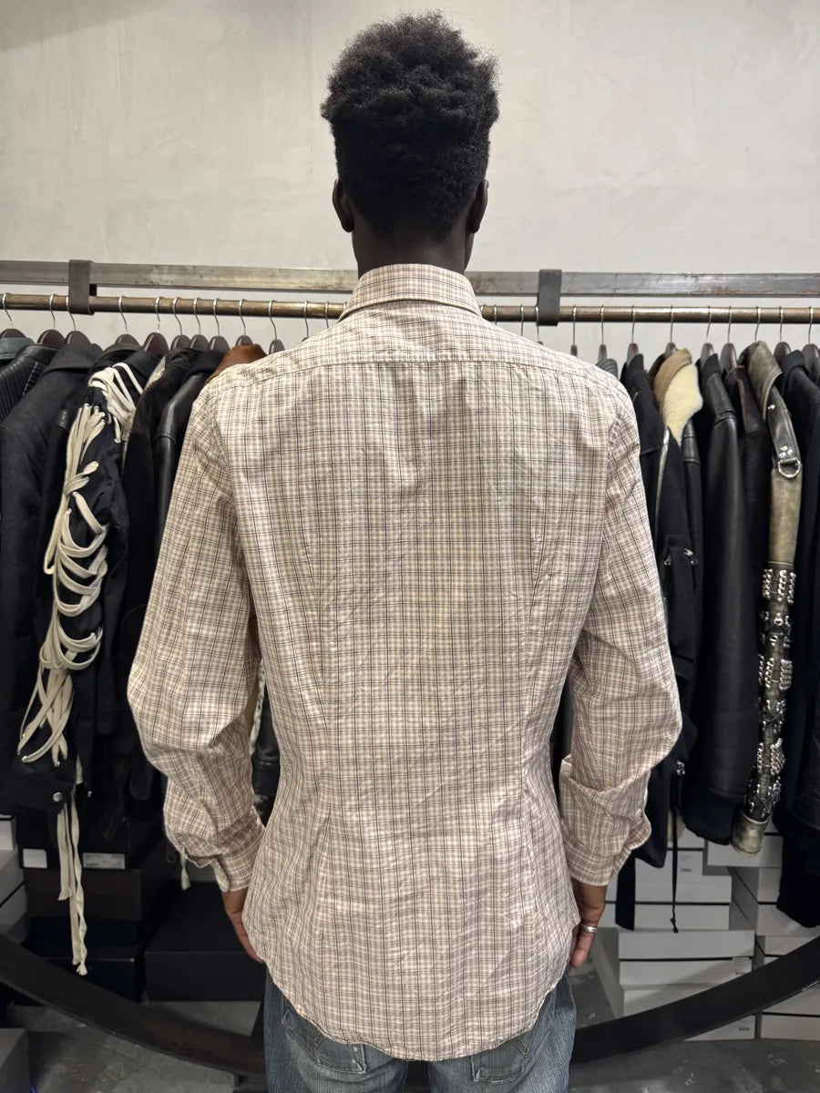 SS2009 Prada Checkered Light Red & White Shirt TLZZref 2