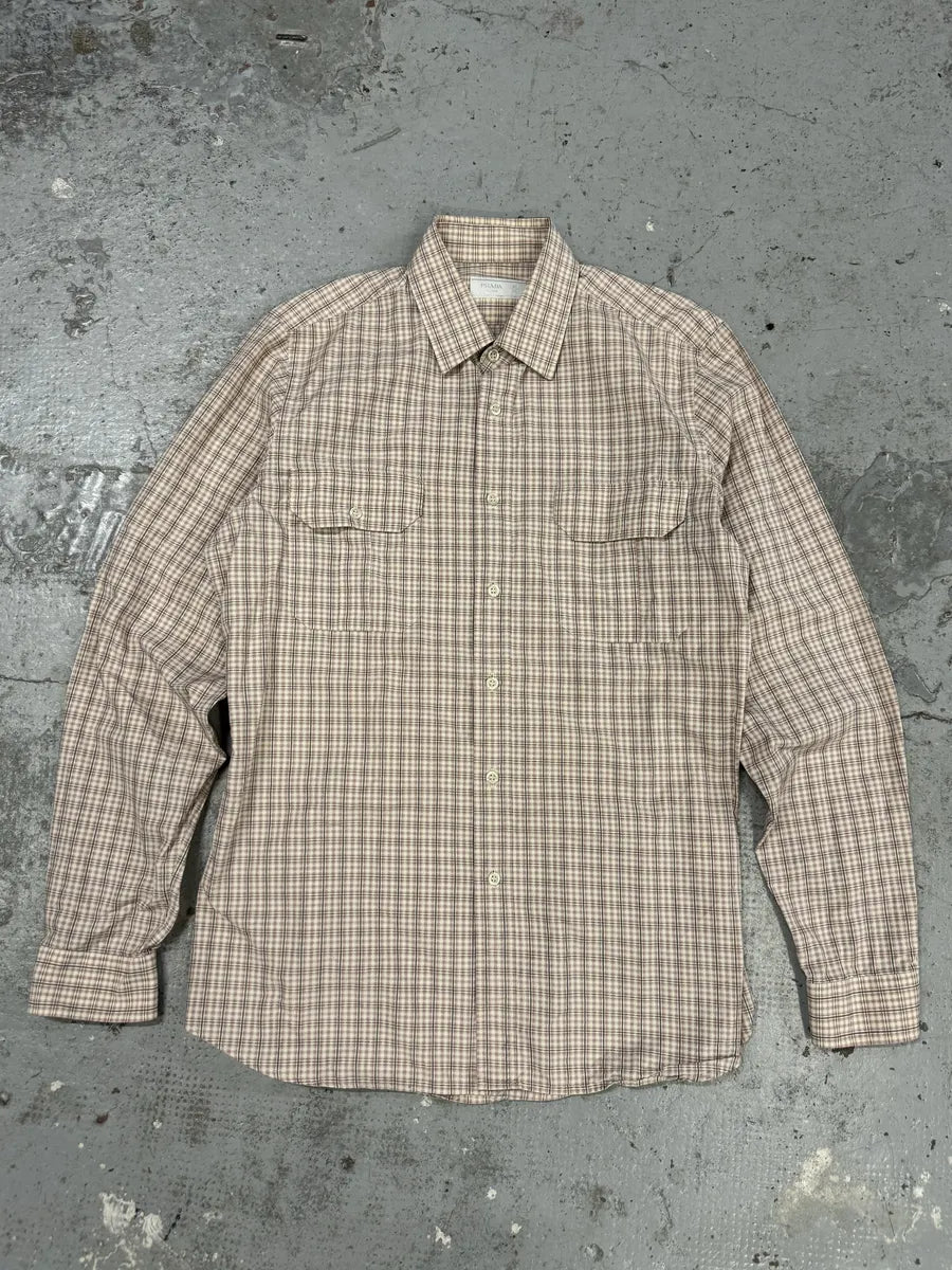 SS2009 Prada Checkered Light Red & White Shirt TLZZref 6