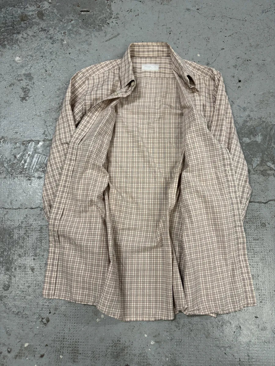 SS2009 Prada Checkered Light Red & White Shirt TLZZref 9