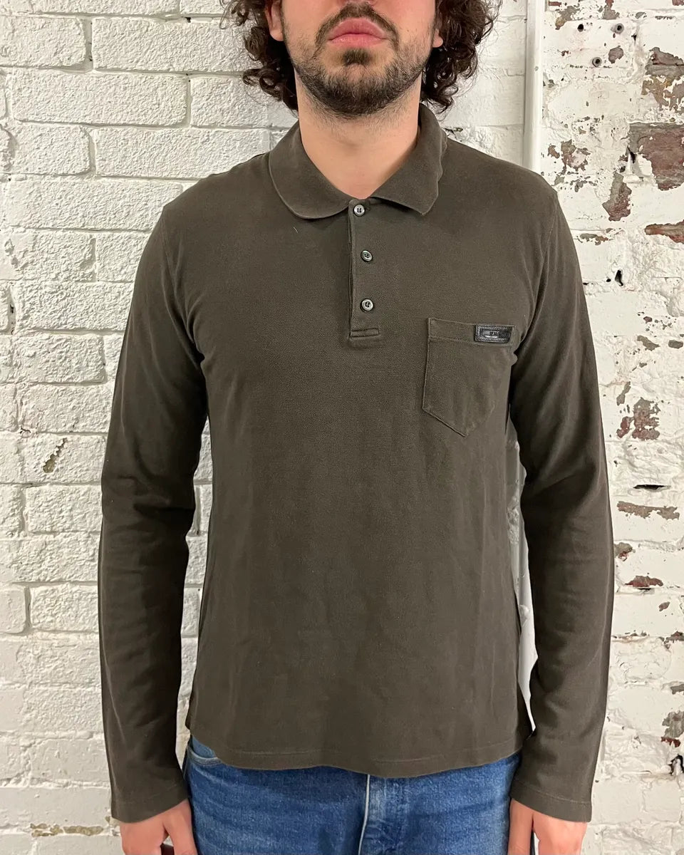 SS2009 Prada Dark Green Classy Longsleeve Polo nWoiiAO 1