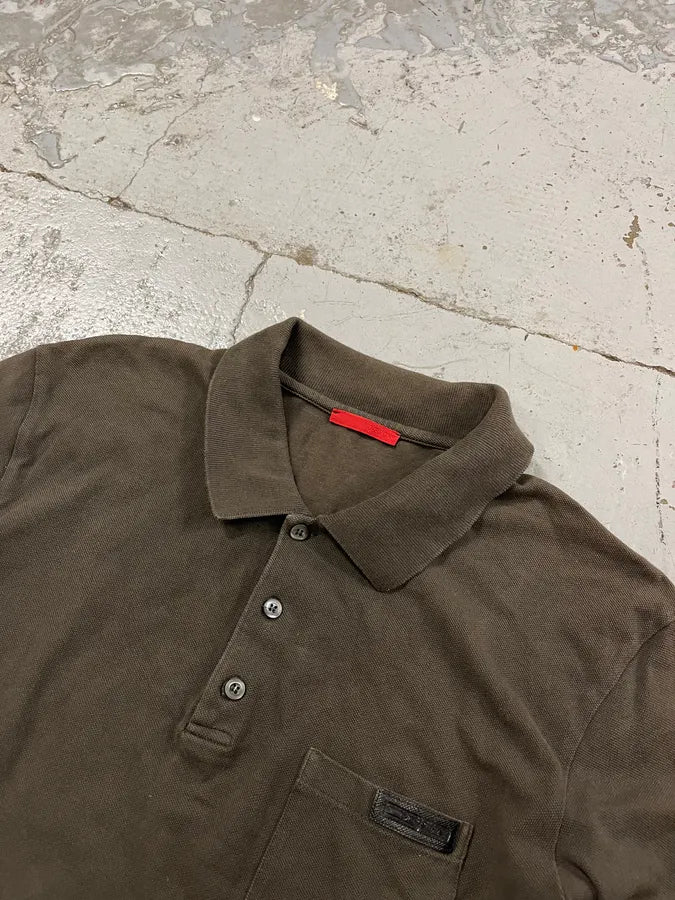 SS2009 Prada Dark Green Classy Longsleeve Polo nWoiiAO 3