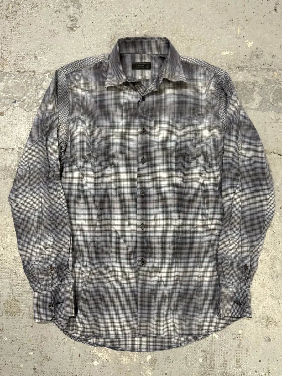 SS2009 Prada Grey Checked Gradient Shirt wPqllUf 0