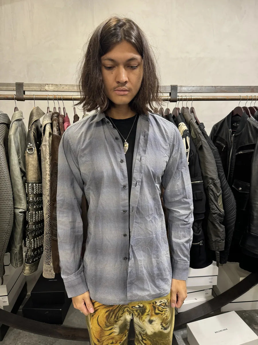 SS2009 Prada Grey Checked Gradient Shirt wPqllUf 1